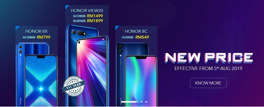 HONOR Announces Massive Price Cut for View 20, 8X and 8C Smartphones