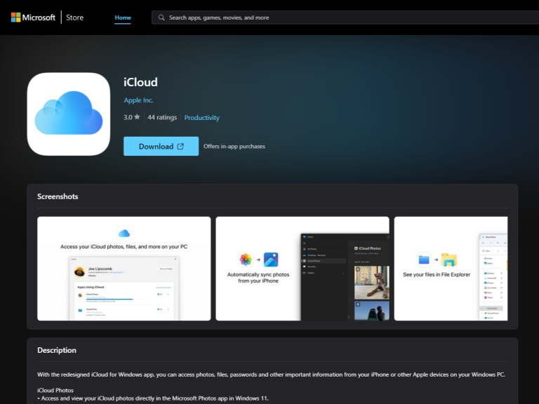 Apple iCloud for Windows cover