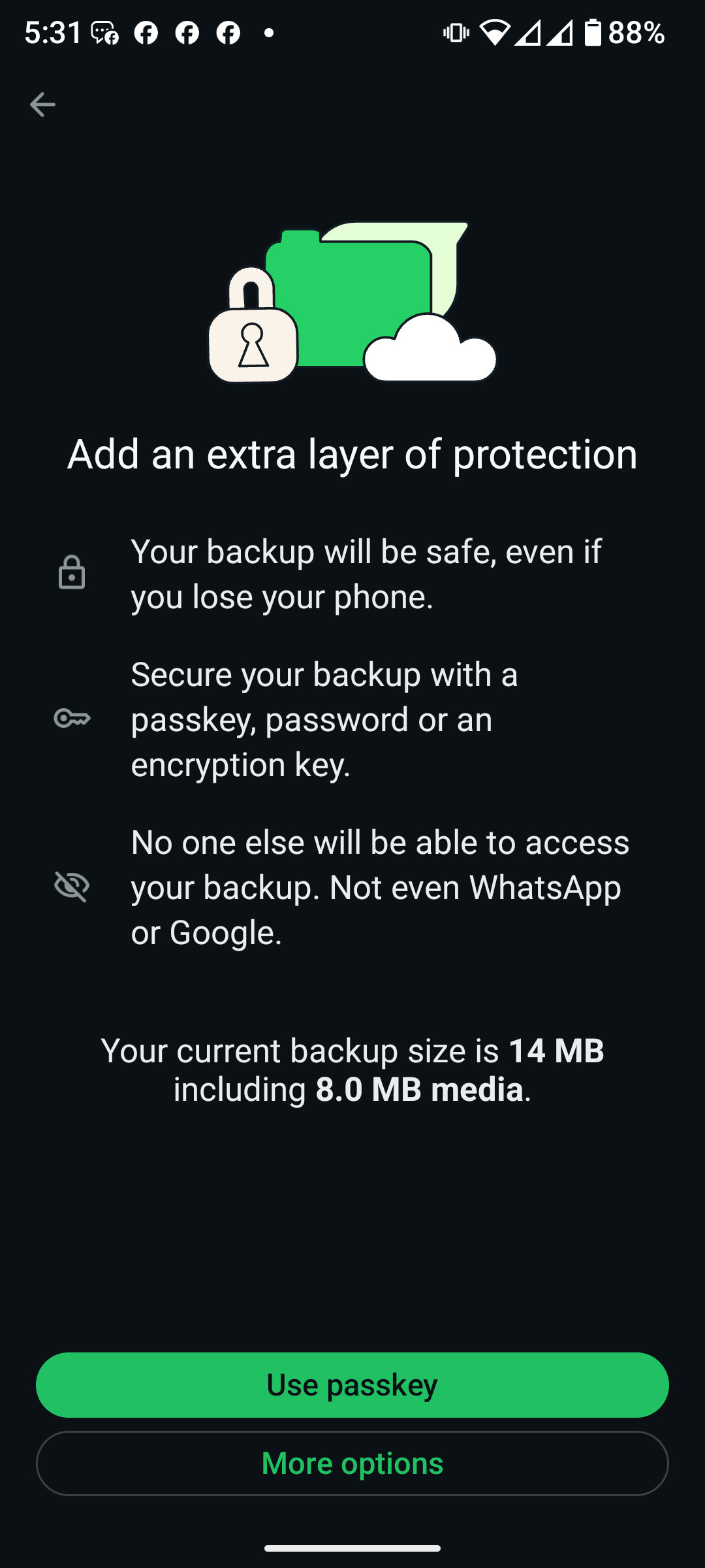 WhatsApp Chat Backup 2026 Android end-to-end encryption