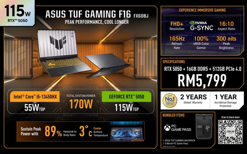 ASUS TUF Gaming F16 FX608 RTX 5050