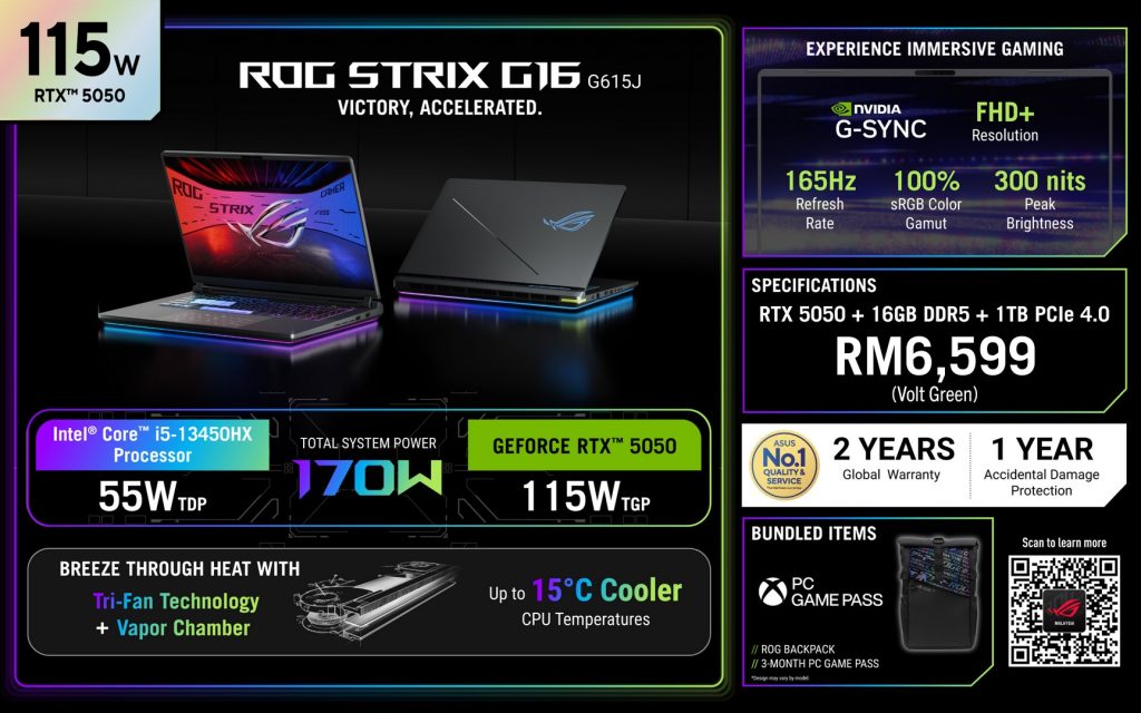 ROG Strix G16 G615J RTX 5050