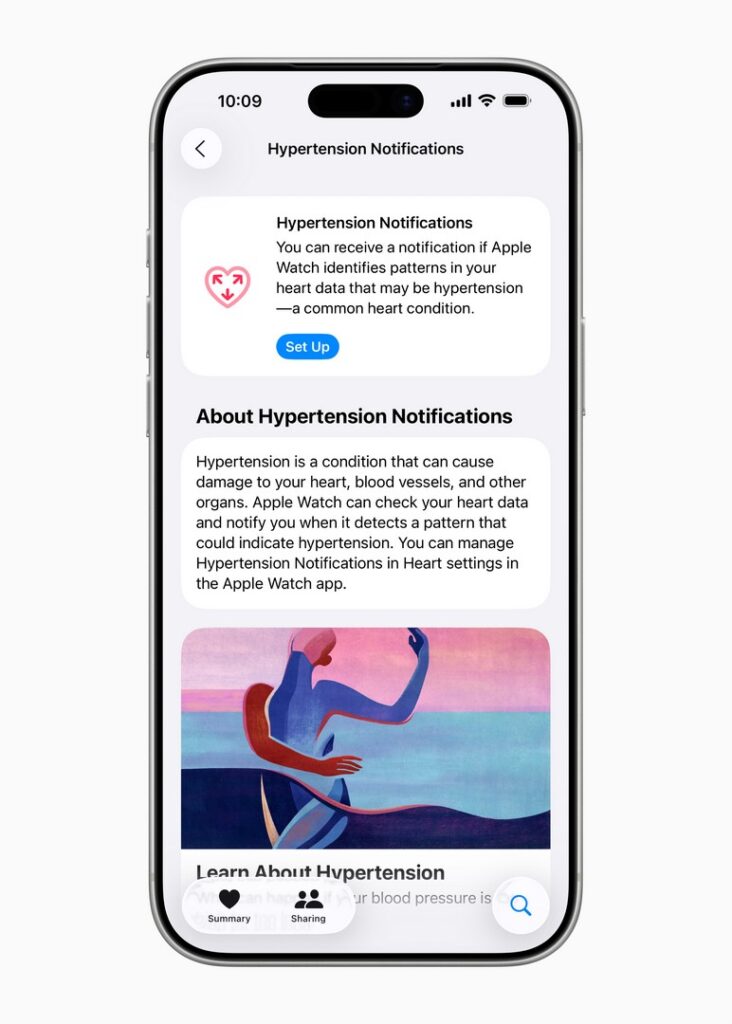 Hypertension Notification on Health App
