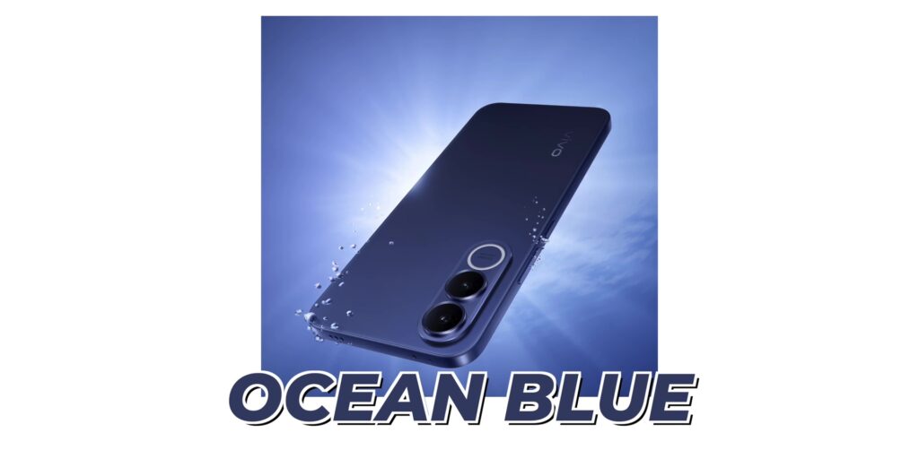 vivo V70 FE in Ocean Blue color finish.