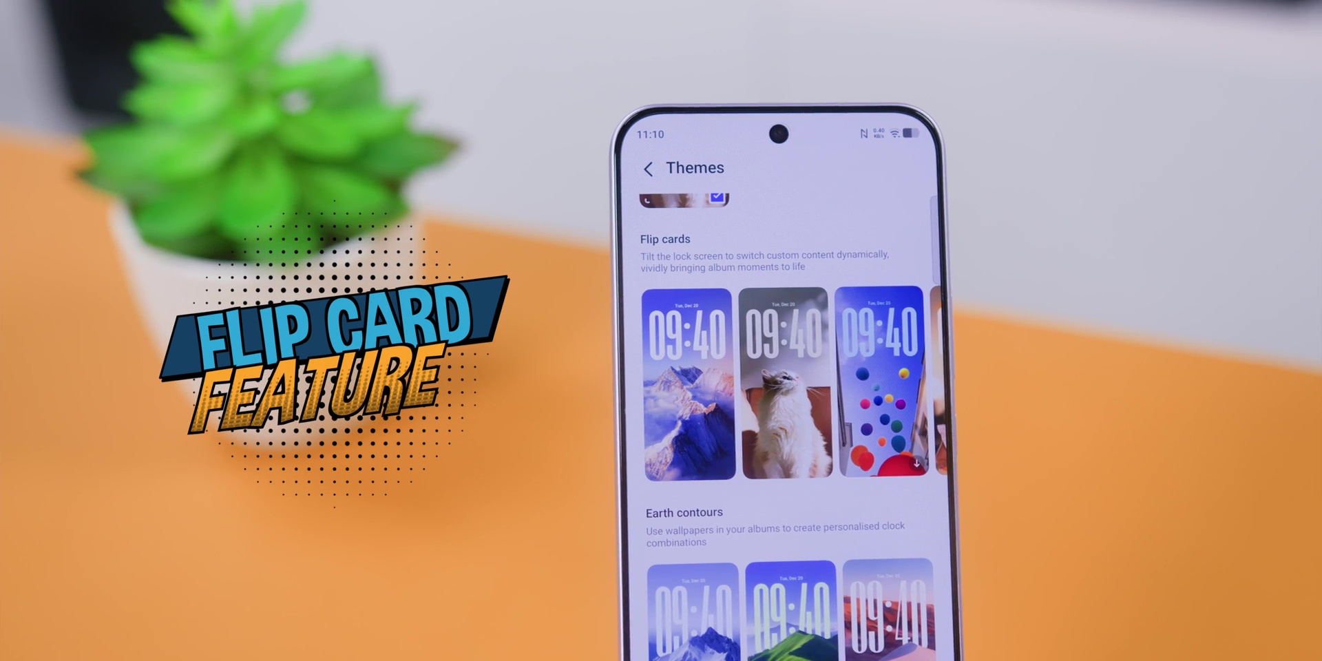 Graphic showing Flip Cards feature for the vivo V70 FE.