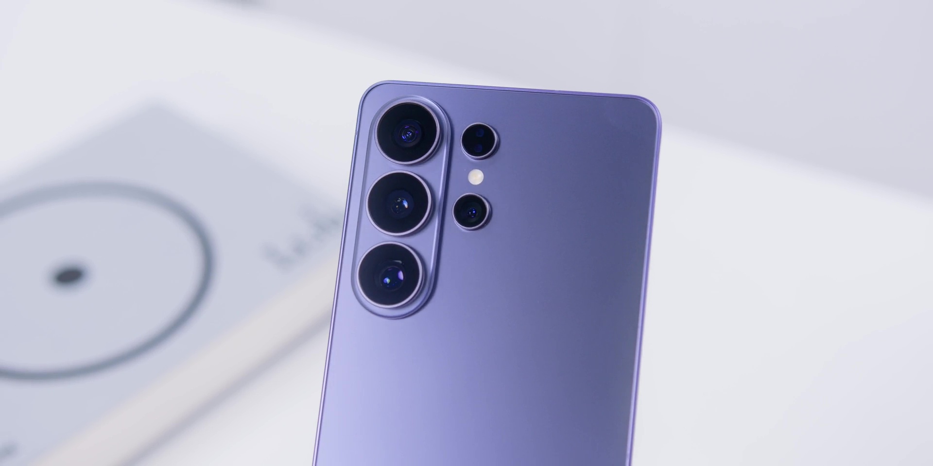 Close-up of the rear triple-camera module on the Galaxy S26 Ultra.