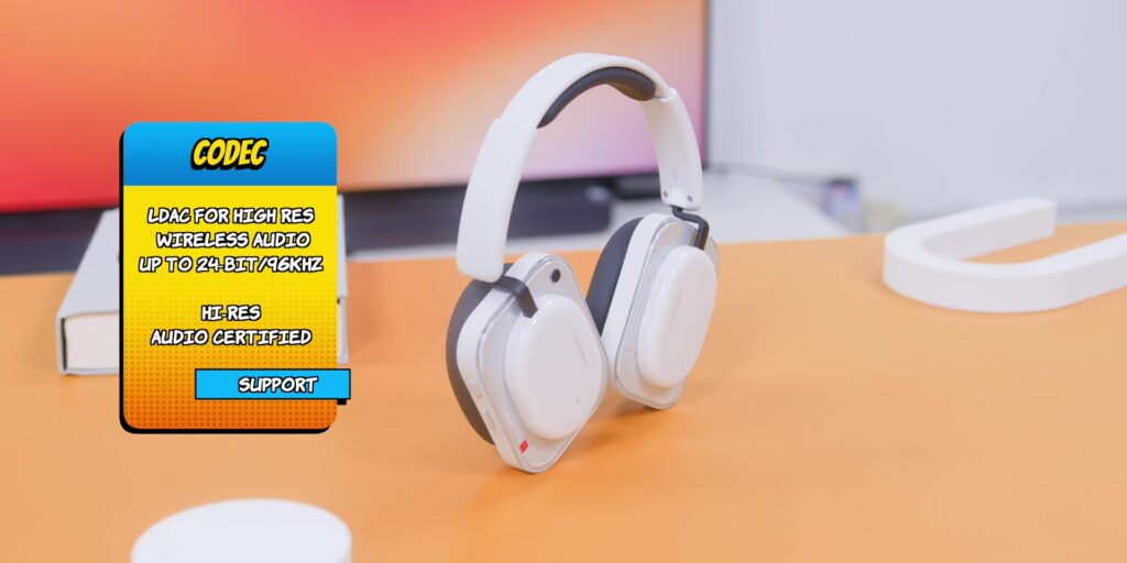 Icons or text listing supported high-quality audio codecs such as LDAC, AAC, and SBC.