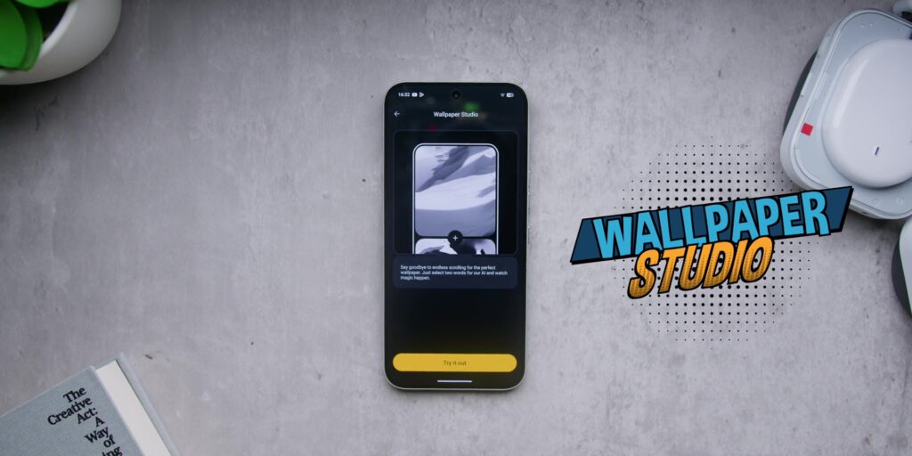 Nothing Phone (4a) Pro: RM300 ($75) More. But Is It Actually Worth It? 20 Demonstration of the AI-powered Wallpaper Studio for custom background generation.