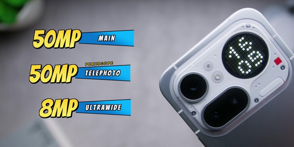 Nothing Phone (4a) Pro: RM300 ($75) More. But Is It Actually Worth It? 24 Infographic listing the megapixel counts and technical specs for all cameras.
