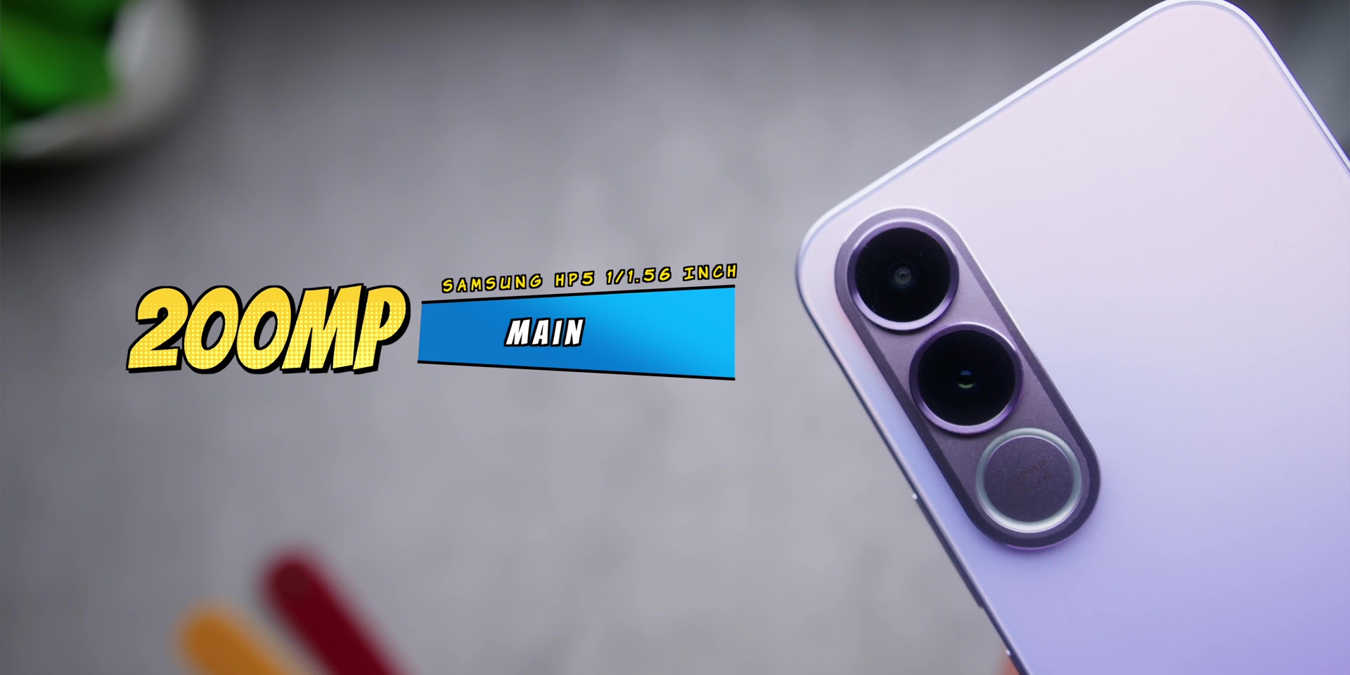 Specification breakdown of the primary rear 200MP main camera lens with Samsung HP5 sensor