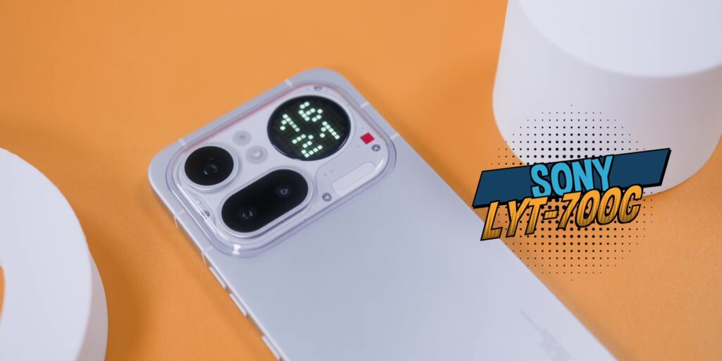 Nothing Phone (4a) Pro: RM300 ($75) More. But Is It Actually Worth It? 25 Branding and detail for the Sony LYT-700C main camera sensor.