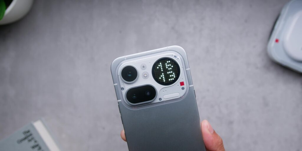 Nothing Phone (4a) Pro: RM300 ($75) More. But Is It Actually Worth It? 44 Detailed view of the redesigned Glyph Interface lighting patterns on the back.