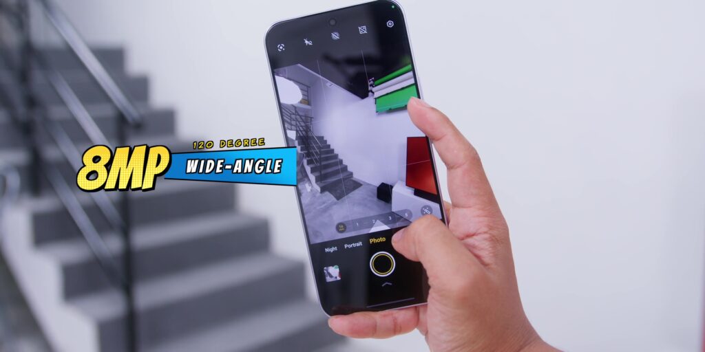 8MP 120-degree wide-angle camera lens hardware.