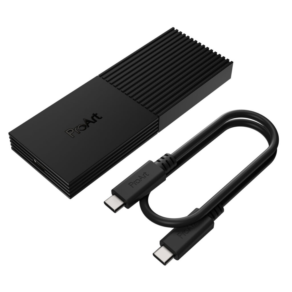 ASUS ProArt PA40SU USB4 SSD enclosure with cable