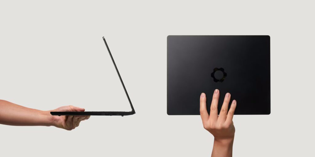 Framework 13 Pro side profile and back