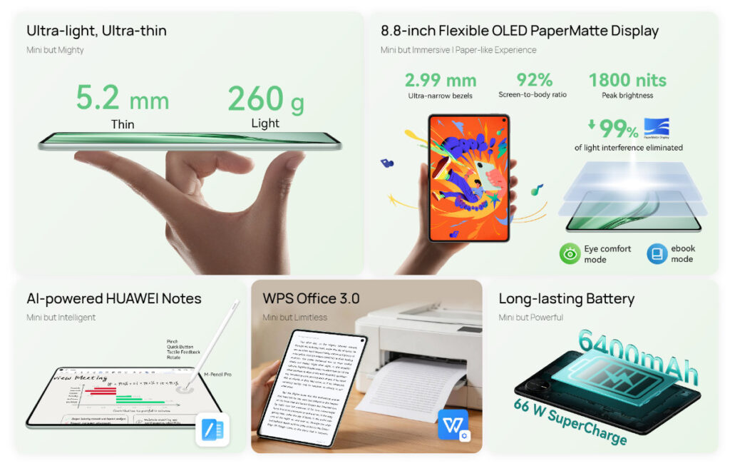 Huawei MatePad Mini features bento