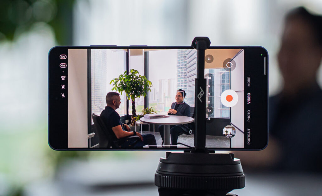 Samsung Malaysia President Charles Kim with Adam Lobo interview shoot
