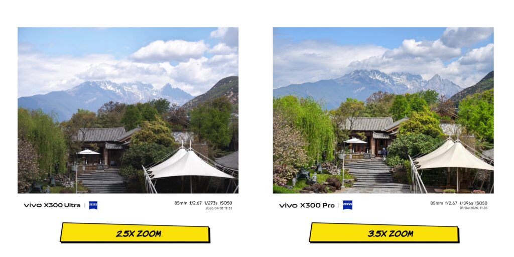 Side-by-side physical and performance comparison of the vivo X300 Pro and vivo X300 Ultra 2
