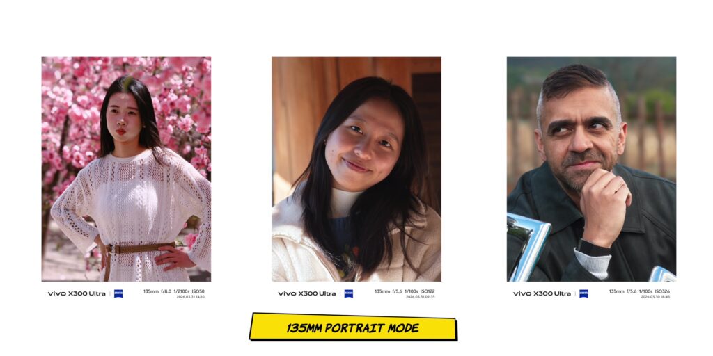 Professional-style portrait shot using the 85mm and 135mm settings on the vivo X300 Ultra.