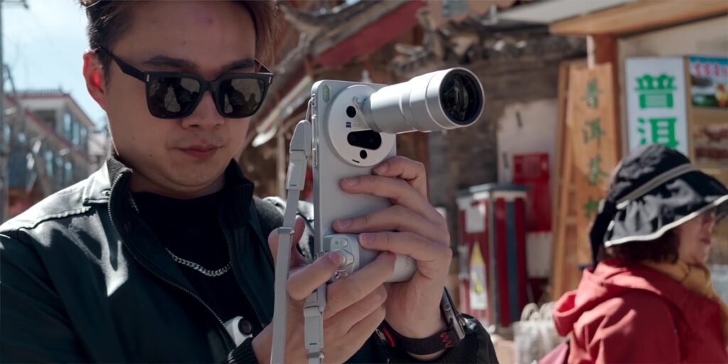 Close-up view of the telephoto extender lens attachment for the vivo X300 Ultra.