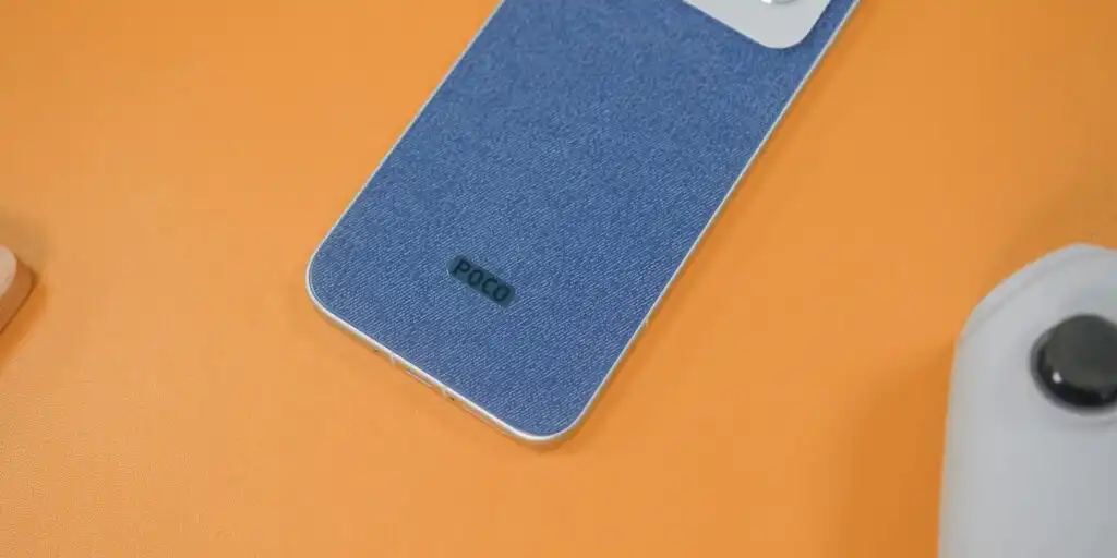 The POCO F8 Ultra smartphone in the Denim Blue color variant.
