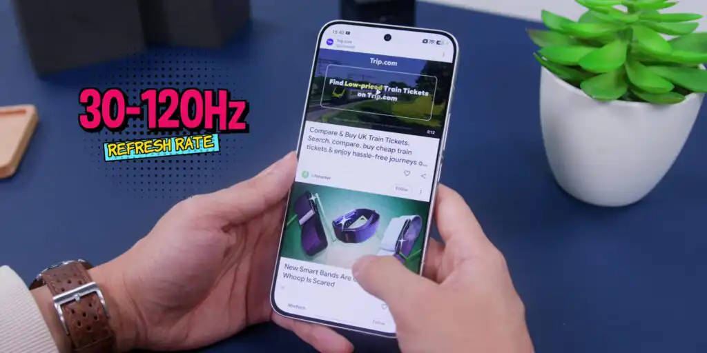 Display setting menu on the Poco X8 Pro Max showing the high refresh rate options.