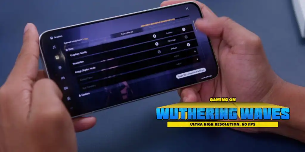 Gameplay screenshot of Wuthering Waves running smoothly on the screen of the Poco X8 Pro Max.
