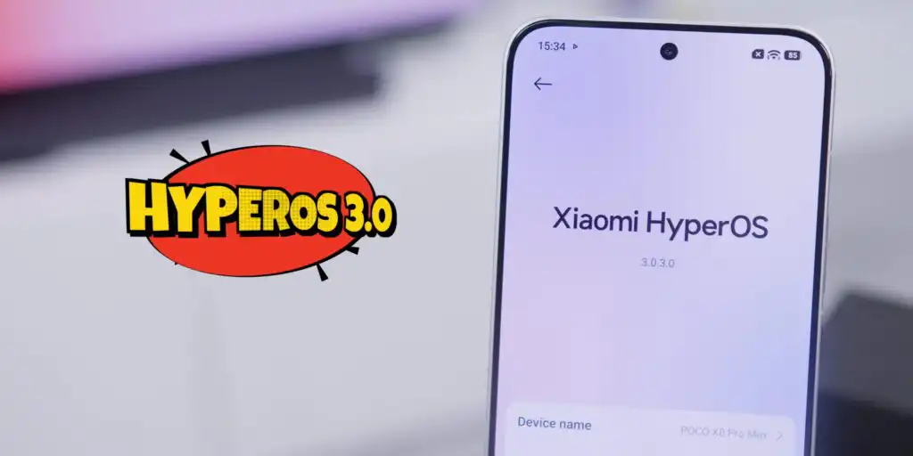 Screenshot of the HyperOS 3 user interface and home screen layout on the Poco X8 Pro Max.