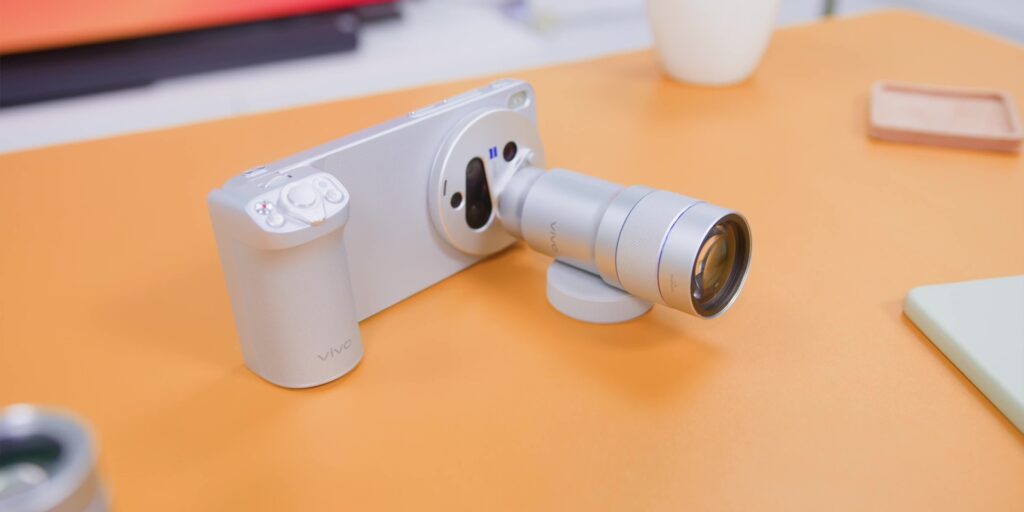 The Zeiss telephoto extender hardware accessory unboxed or displayed on a flat surface.