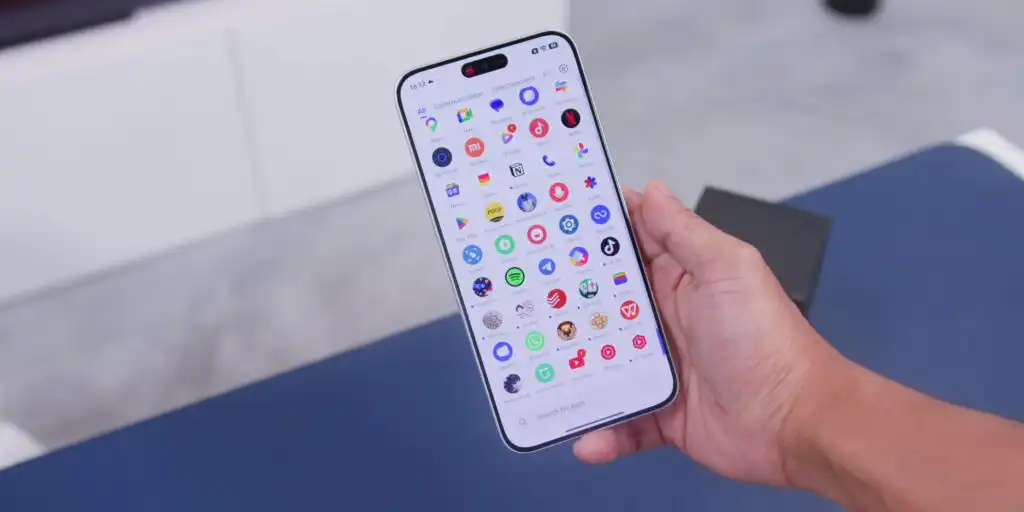 Screenshot of the app drawer on the Poco X8 Pro Max showing pre-installed bloatware applications.