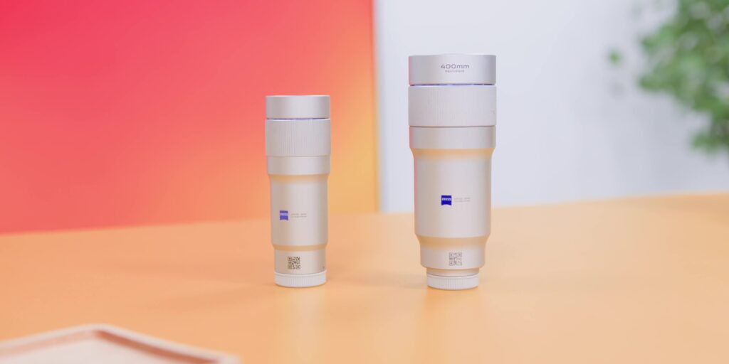 Detailed look at the optics of the Zeiss telephoto extender lens attachment.