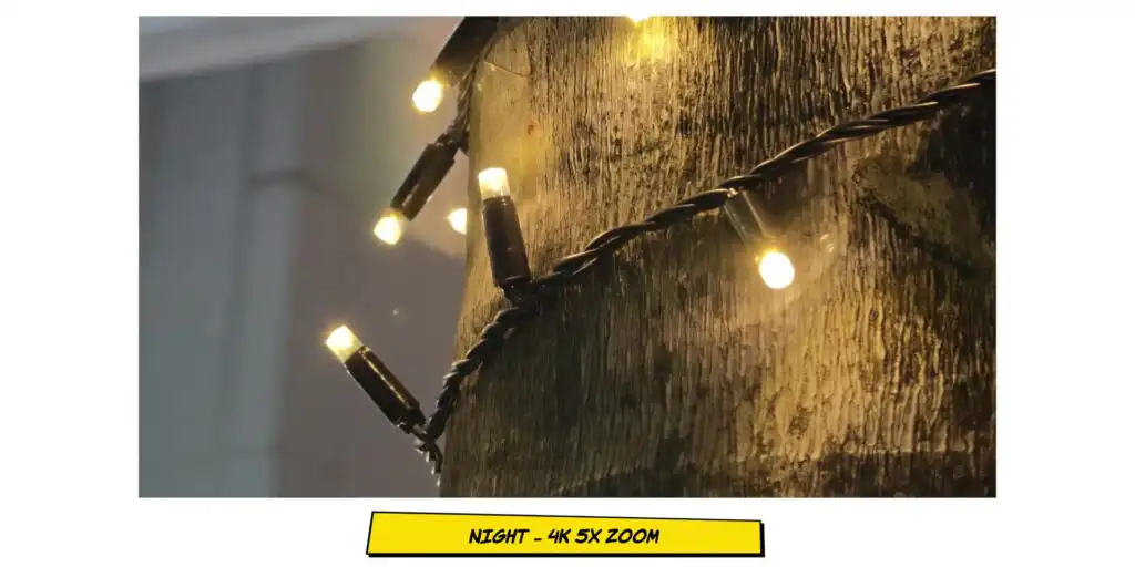 Video frame demonstrating stabilized 4K video recording at 5x zoom.