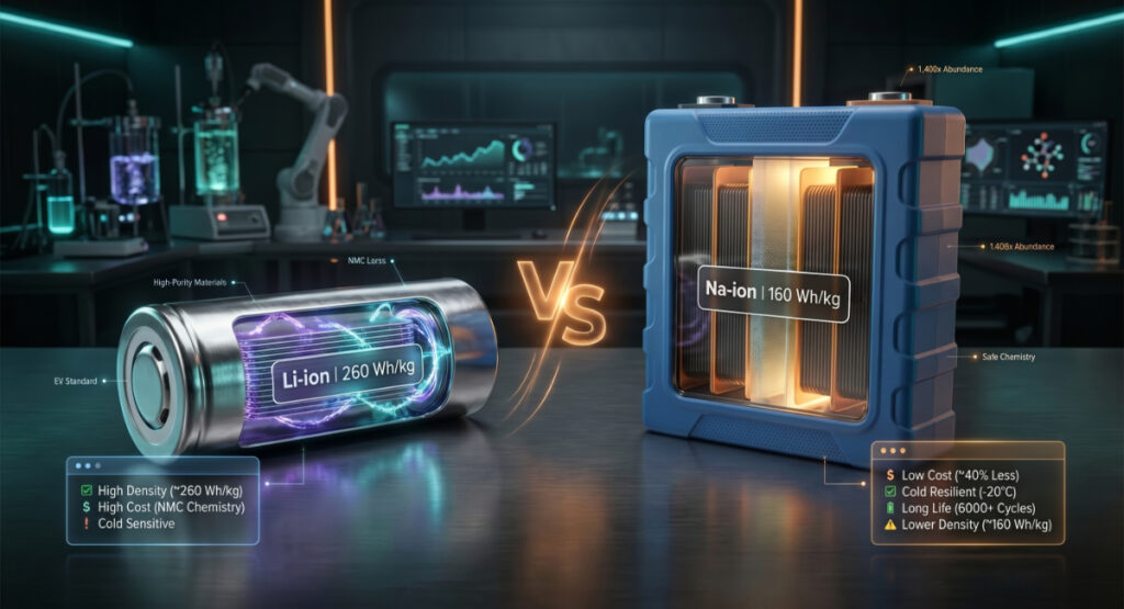 The Great Battery Pivot: Why Sodium is the Secret to Affordable Tech in 2026 1 Lithium-Ion vs Sodium-Ion Battery Tech