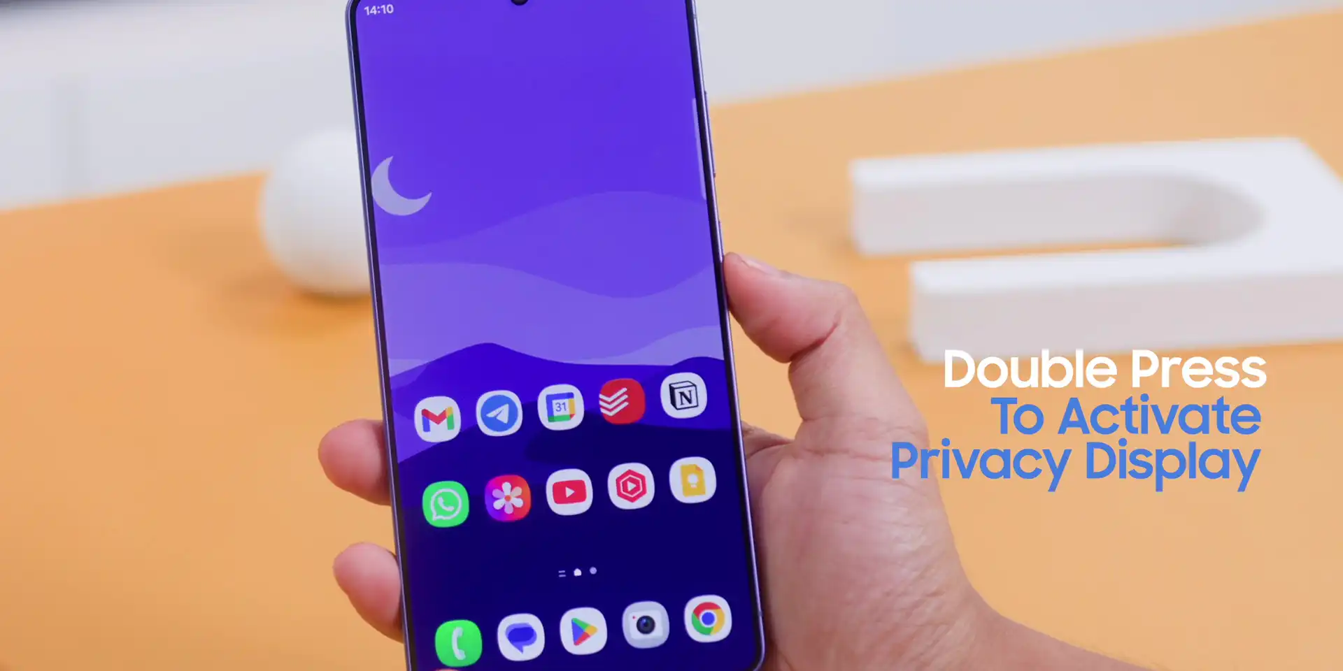 Privacy Display Samsung Galaxy S26 Ultra double press to activate privacy display