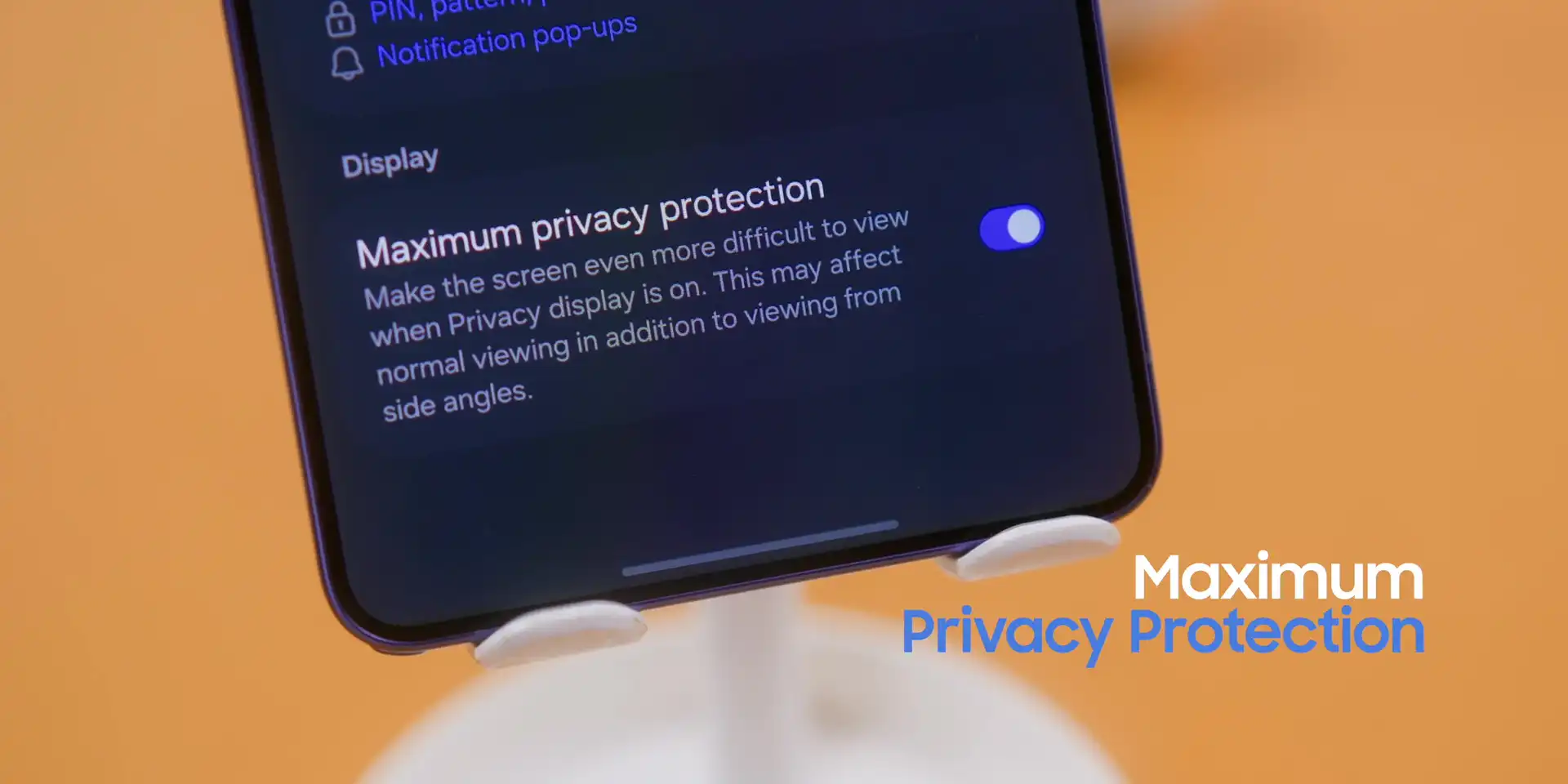 Privacy Display Samsung Galaxy S26 Ultra maximum privacy protection mode