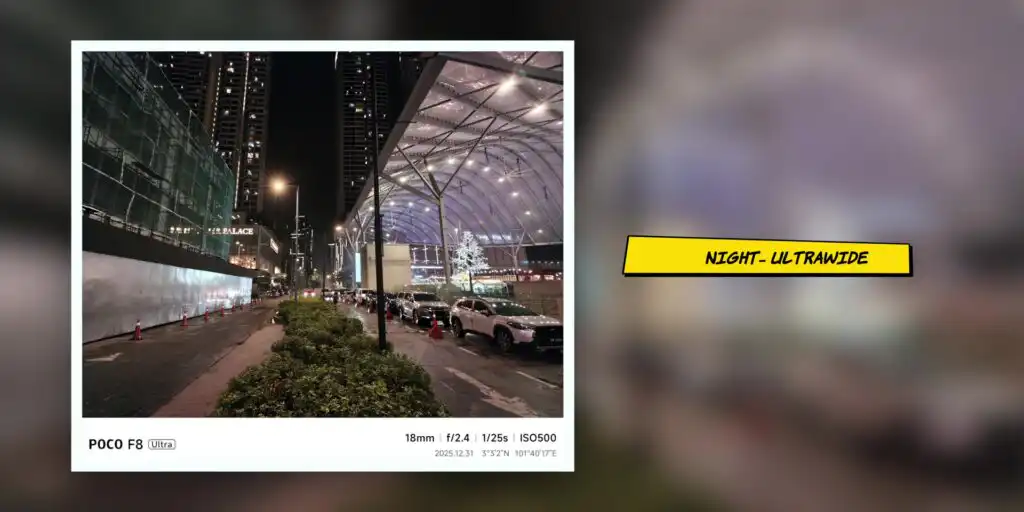 POCO F8 Ultra night mode camera sample