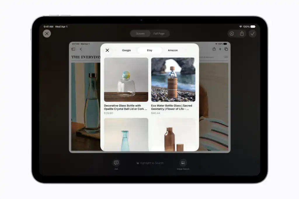 Apple Siri AI Visual Intelligence on iPad