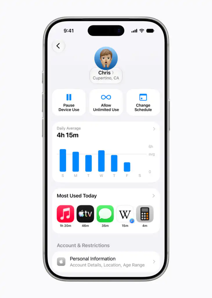 Guarding the Glass: Inside Apple’s Child Safety Updates 7 Apple child account Screen Time Schedule dashboard