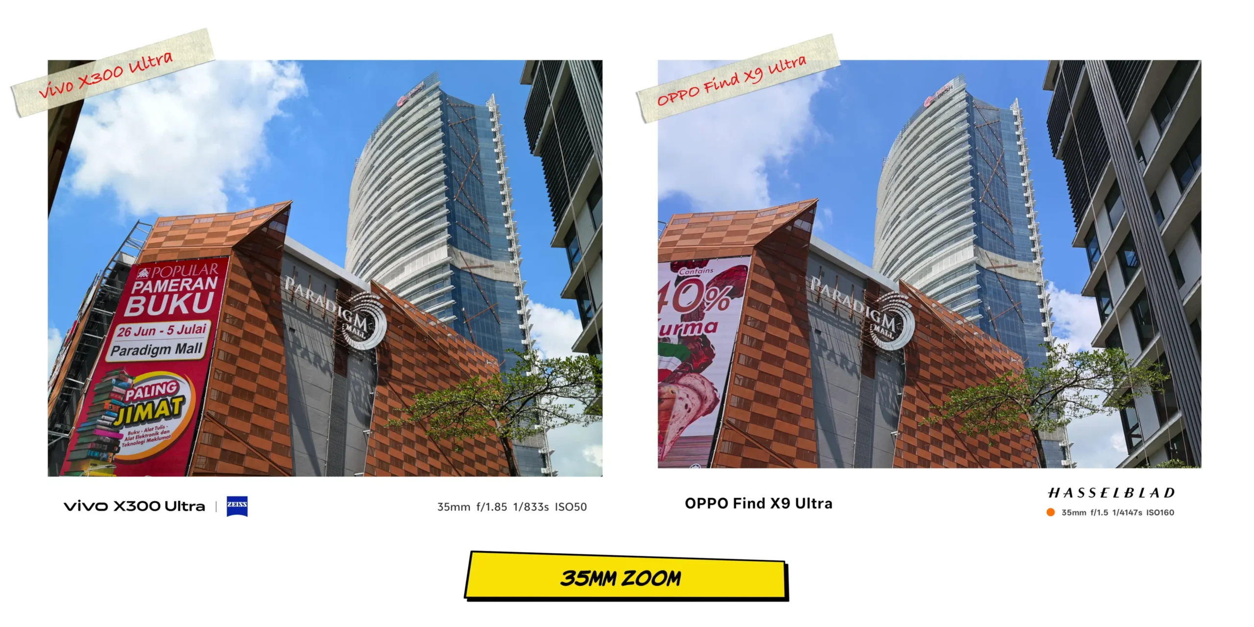 vivo X300 Ultra vs OPPO Find X9 Ultra: Camera Comparison 6 Camera comparison sample at a 35mm equivalent focal length showing center sharpness and text legibility.