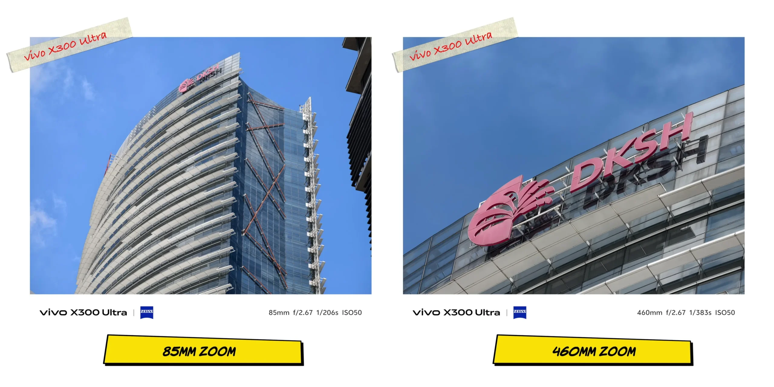 vivo X300 Ultra vs OPPO Find X9 Ultra: Camera Comparison 10 Extreme zoom range comparison on the Vivo X300 Ultra testing clarity from 85mm up to 460mm.