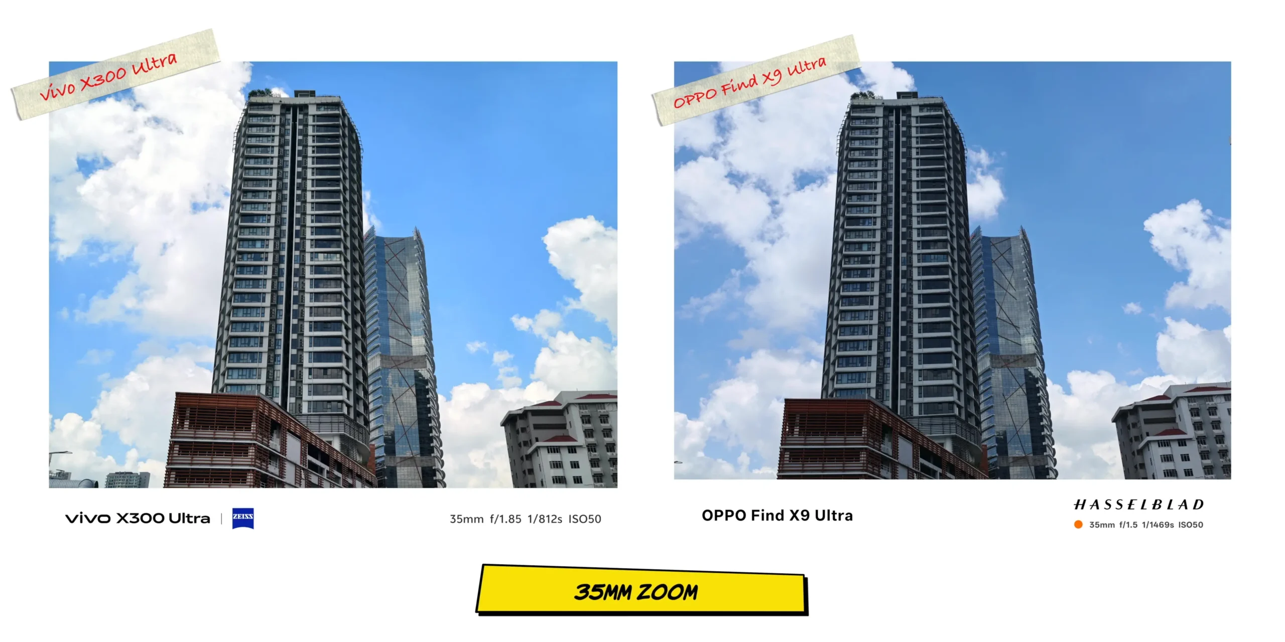 vivo X300 Ultra vs OPPO Find X9 Ultra: Camera Comparison 14 Daytime street scenery shot at 35mm focal length comparing color science and exposure.