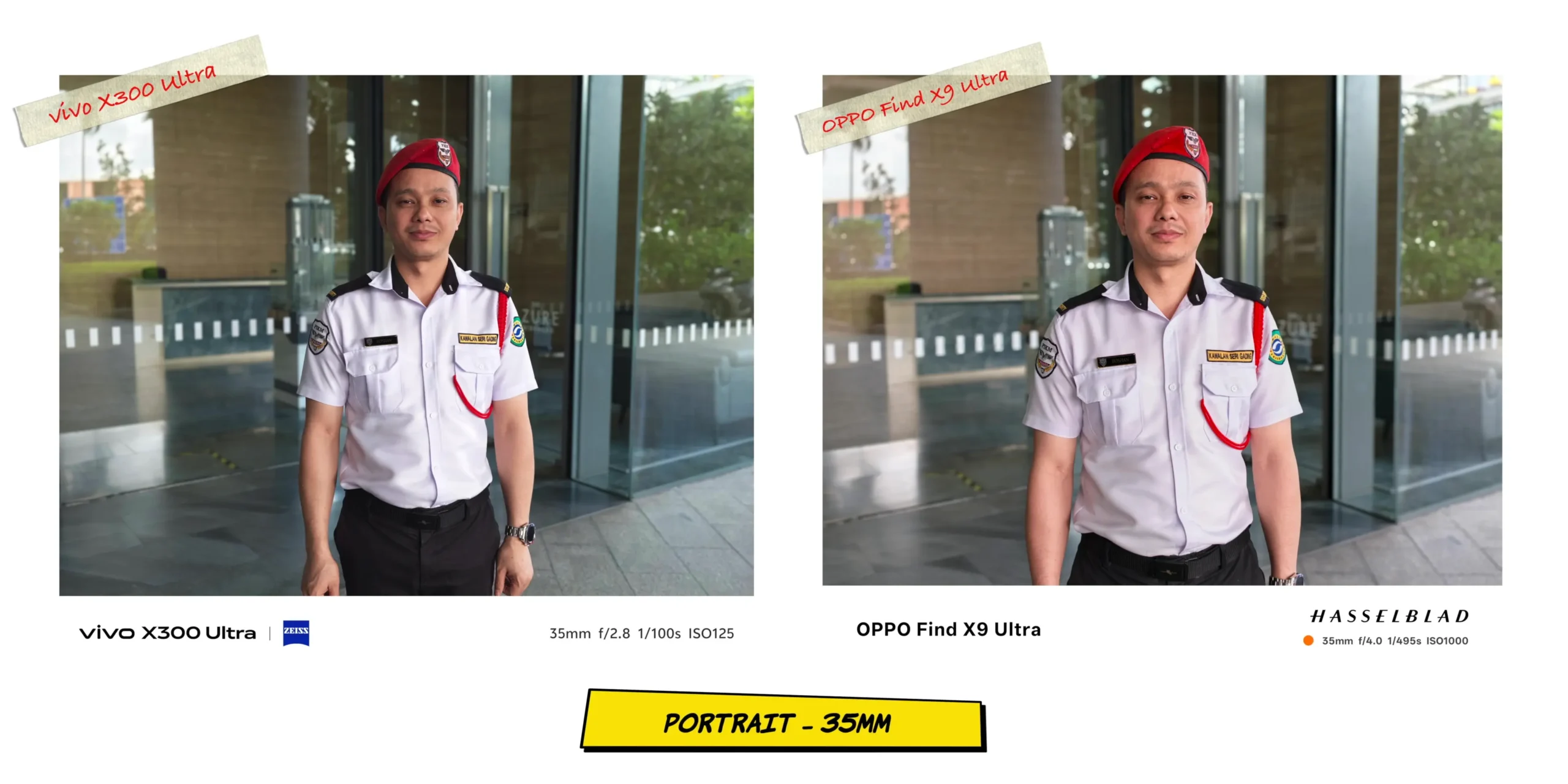 vivo X300 Ultra vs OPPO Find X9 Ultra: Camera Comparison 19 Outdoor portrait mode sample at 35mm comparing background blur separation and skin tones.