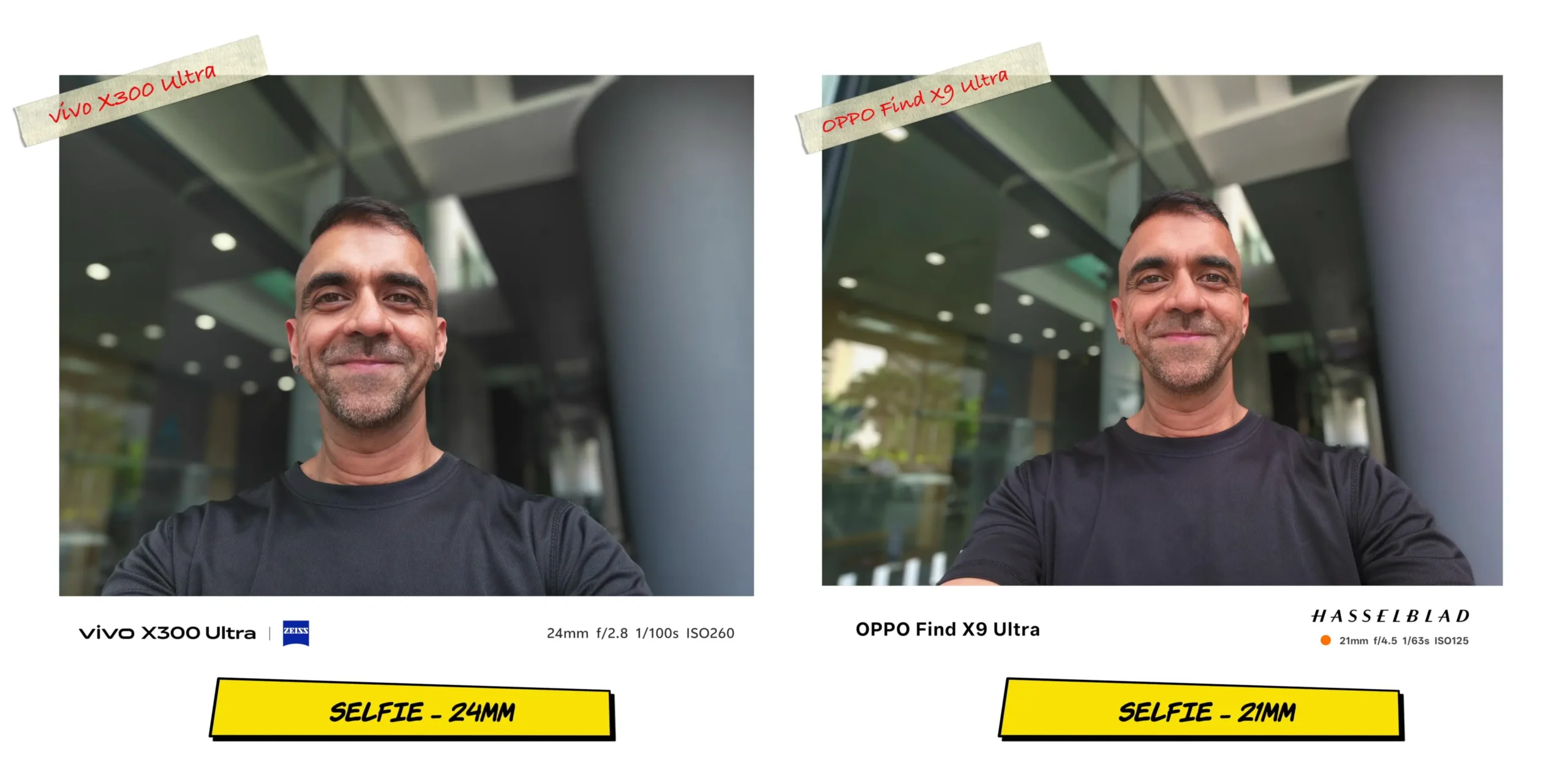 vivo X300 Ultra vs OPPO Find X9 Ultra: Camera Comparison 34 Front-facing camera selfie comparison sample 1 under uniform indoor or daytime lighting.