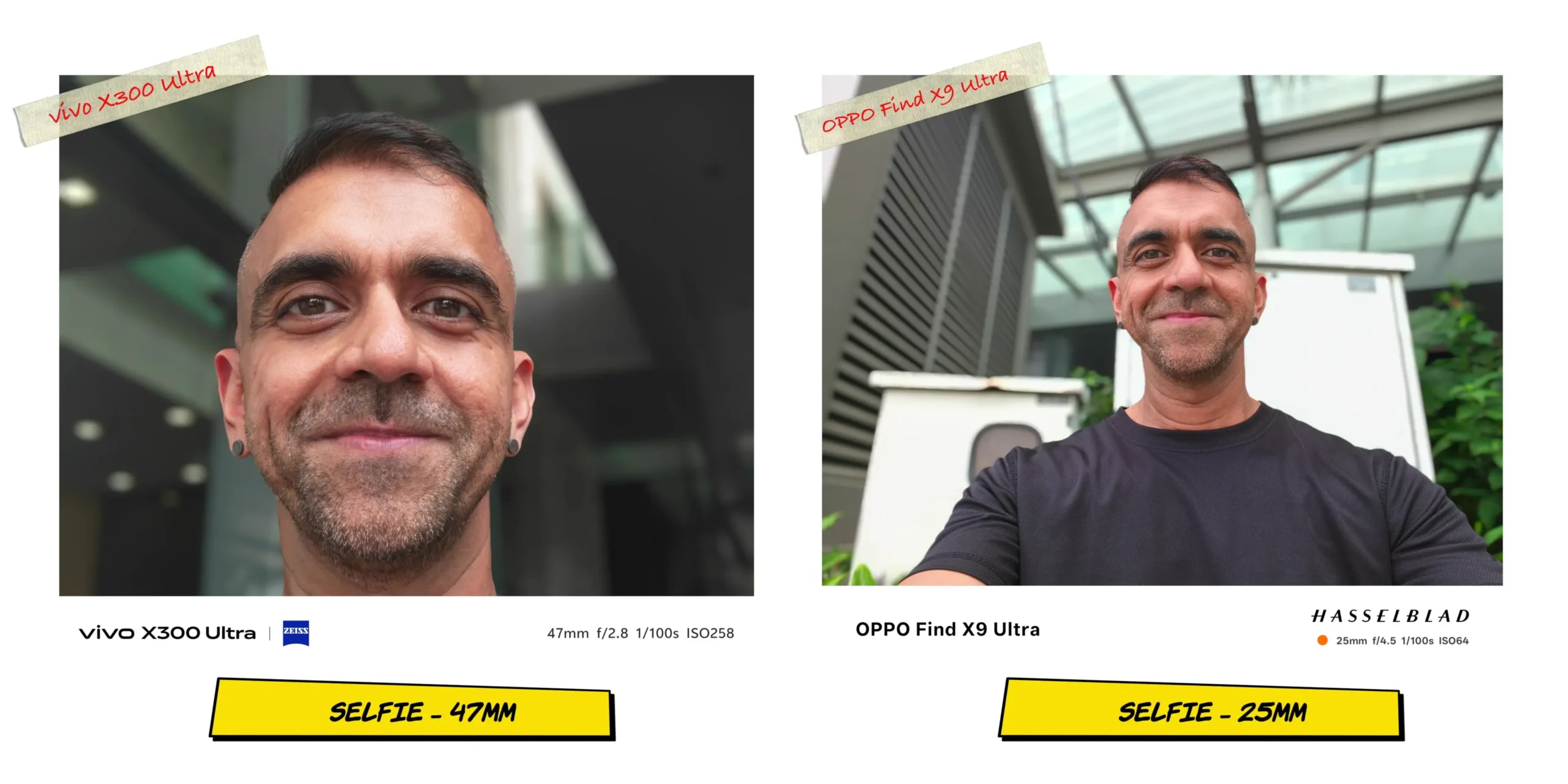 vivo X300 Ultra vs OPPO Find X9 Ultra: Camera Comparison 35 Front-facing camera selfie comparison sample 2 evaluating skin texture processing.