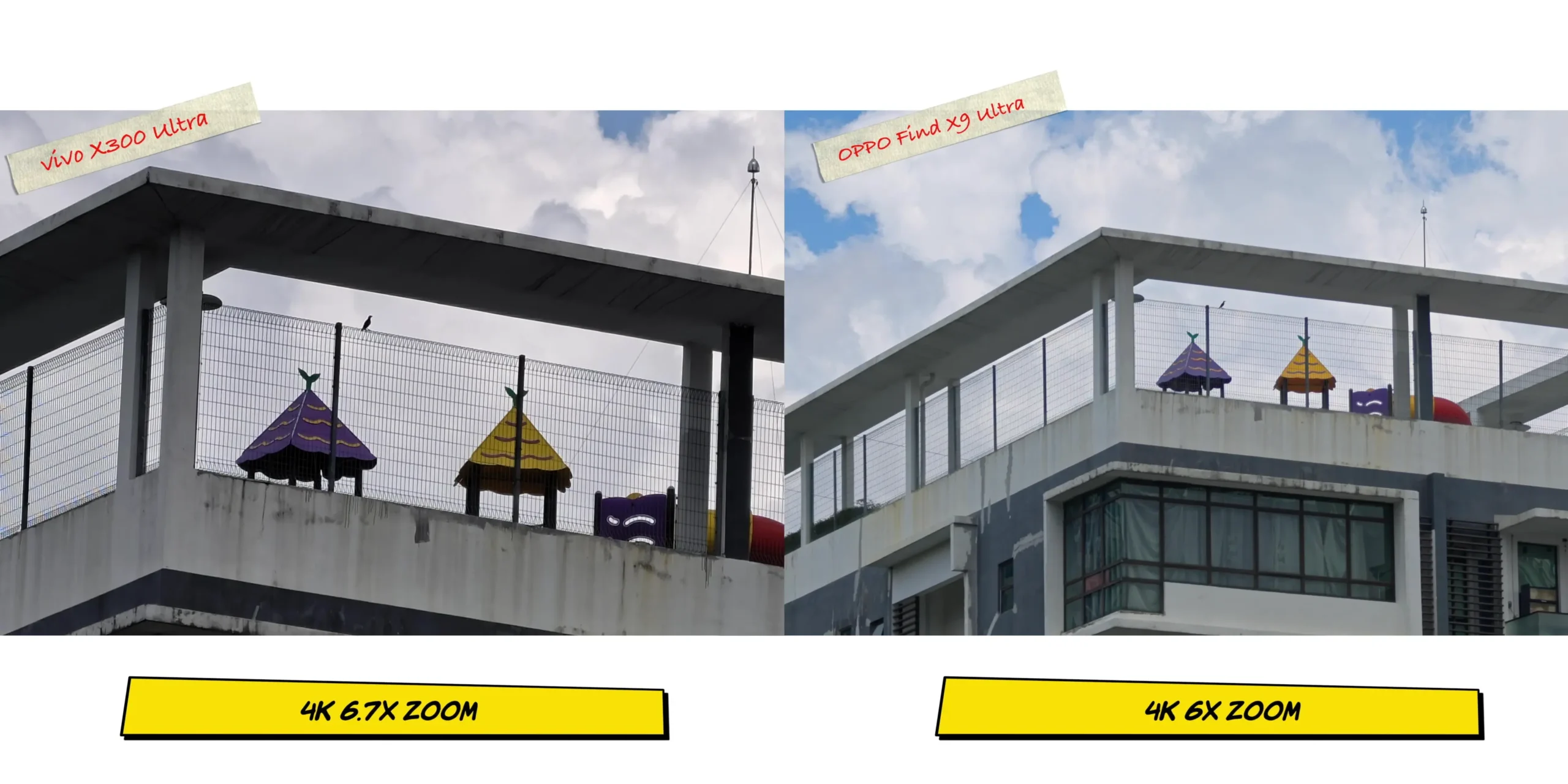 vivo X300 Ultra vs OPPO Find X9 Ultra: Camera Comparison 60 Video screenshot evaluating telephoto lens stability and clarity during 6x optical zoom recording.