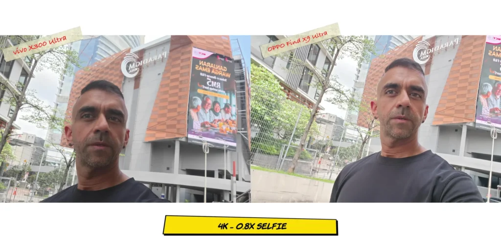 vivo X300 Ultra vs OPPO Find X9 Ultra: Camera Comparison 66 Front camera video recording screenshot 1 evaluating field of view and audio synchronization cues.